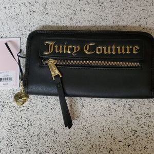 New Juicy Couture Black Leather Wallet NWT